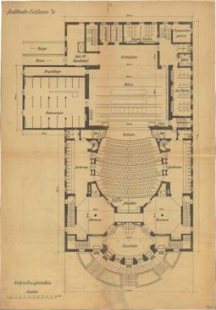 Fischer, Theodor; Heilbronn; Stadt-Theater - Grundriss EG