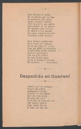 Despedida en guaraní