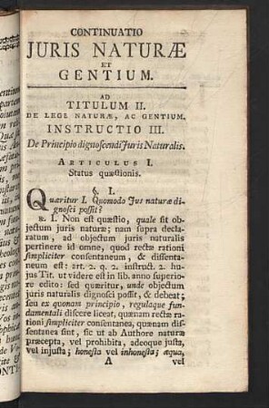 Ad Titulum II. Instructio III.