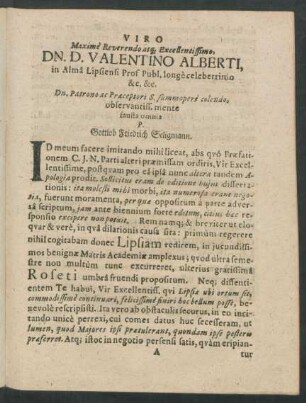 Viro ... D. Valentino Alberti ...