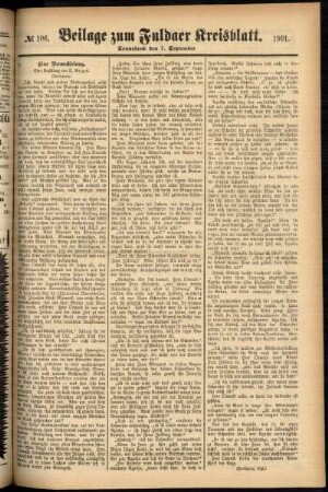 Zweite Ausgabe vom Samstag, den 07. September 1901.