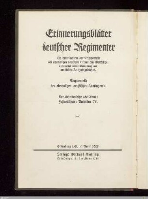 Das Fußartillerie-Bataillon 75 im Weltkriege 1914/1918 : nach amtlichen und privaten Tagebüchern