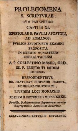Prolegomena S. Scripturae