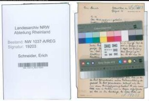 Entnazifizierung Erich Schneider , geb. 00.00.0000 ()