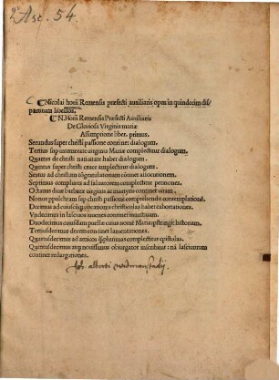 Opus in 15 dispartitum libellos