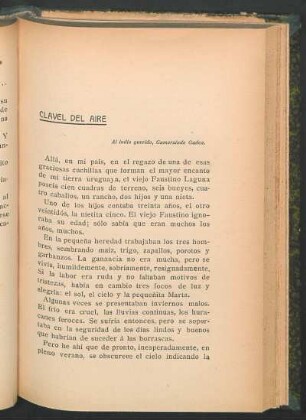 Clavel del aire : Al indio querido, Gumersindo Gadea.
