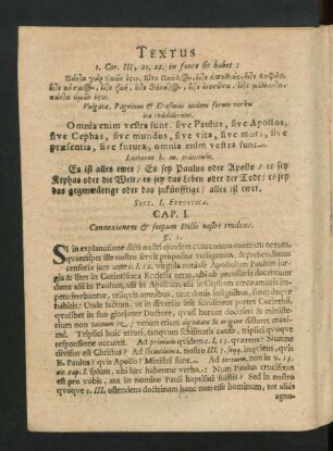Sect. I. Exegetica. Cap. I. Connexionem & scopum Dicti nostri tradens.