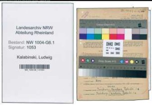 Entnazifizierung Ludwig Kalabinski , geb. 06.07.1892 (Kaufm.Angestellter)