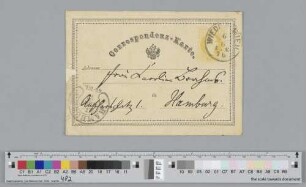 Postkarte an Caroline Brahms