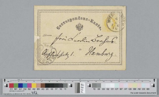 Postkarte an Caroline Brahms