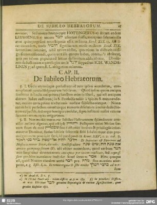 Cap. II. De Iubileo Hebraeorum