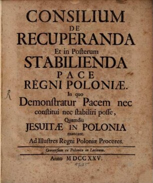 Consilium de recuperanda et in posterum stabilienda pace Regni Poloniae