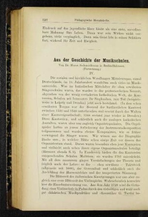 Aus der Geschichte der Musikschulen : (Fortsetzung)