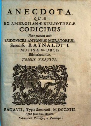Anecdota, quae ex Ambrosianae bibliothecae codicibus nunc primum eruit .... 3