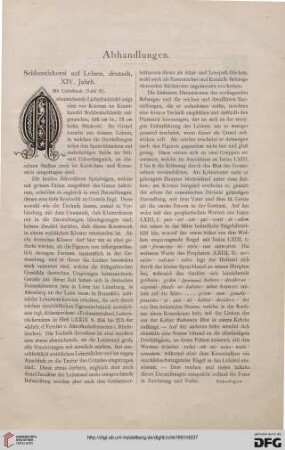 Seidenstickerei auf Leinen, deutsch, XIV. Jahrh.