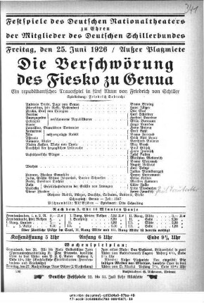 Die Verschwörung des Fiesko zu Genua