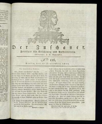 No. 116 - 27. September 1821