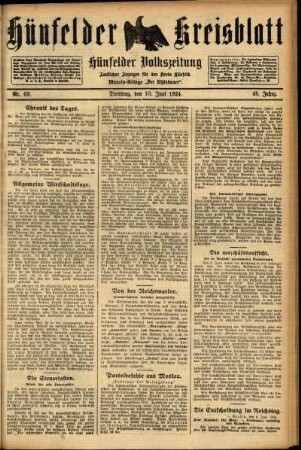 Ausgabe vom Dienstag, den 10. Juni 1924.
