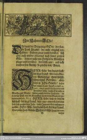 Leichenpredigt : Gedächtnüs-Predigt. [Antritt zur Predigt]. Der Leichen-Text. Eingang. Abhandelung
