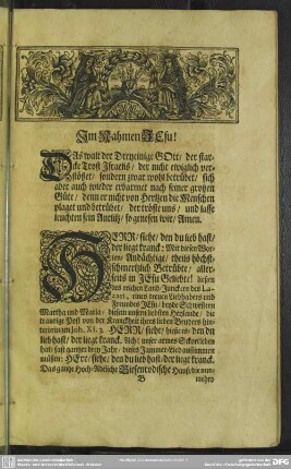 Leichenpredigt : Gedächtnüs-Predigt. [Antritt zur Predigt]. Der Leichen-Text. Eingang. Abhandelung