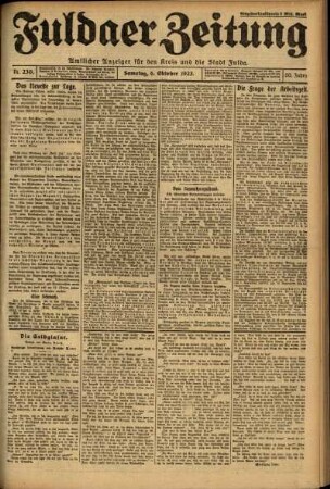 Ausgabe vom Samstag, den 06. Oktober 1923.