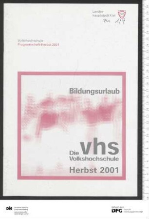 Programm für Bildungsurlaub 1. Semester 2001/2002