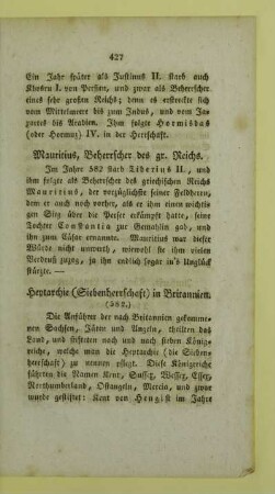 Mauritius, Beherrscher des gr. Reichs