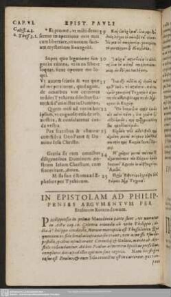 In Epistolam Ad Philippenses Argumentum Per Erasmum Roterodamum