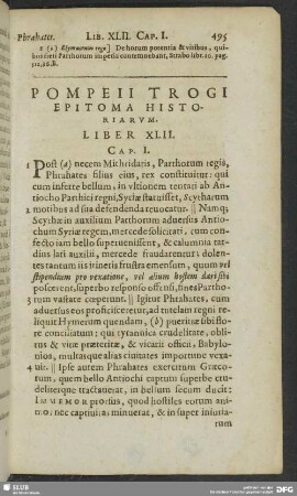 Pompeii Trogi Epitoma Historiarum, Liber XLII.