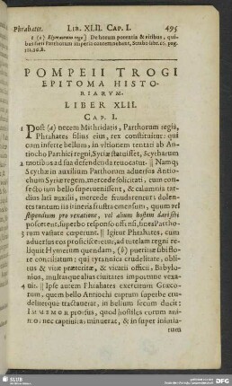 Pompeii Trogi Epitoma Historiarum, Liber XLII.