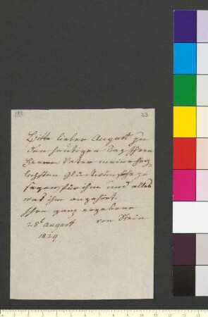 Brief von Stein, Charlotte von an Goethe, August von
