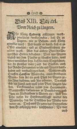 Das XIII. Capitel. Vom Reich zu Ungern.