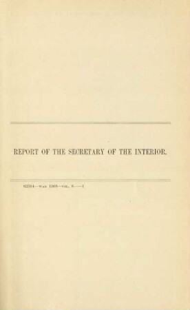 Report of the Secretary of the Interior