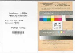 Entnazifizierung Helmut Wenkel , geb. 10.09.1900 (Radiomechaniker)