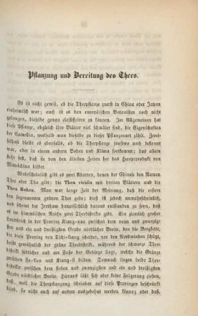 Pflanzung und Bereitung des Thees