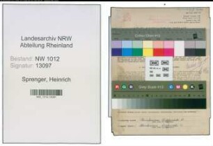 Entnazifizierung Heinrich Sprenger , geb. 22.05.1897 (Obermeister)