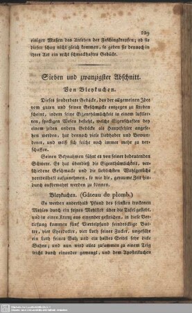 Sieben und zwanzigster Abschnitt. Von Bleykuchen