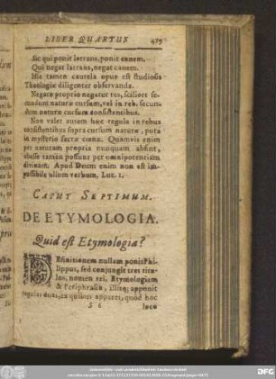 Caput Septimum. De Etymologia.