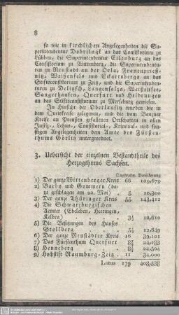 3. Uebersicht der einzelnen Bestandtheile des Herzogthums Sachsen