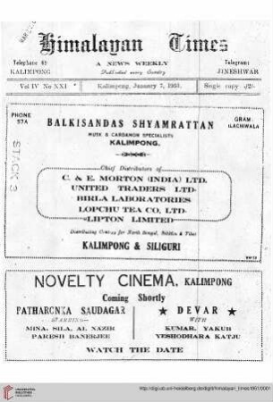 No. XXI (07 January 1951)