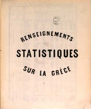 Renseignements statistiques sur la Grèce