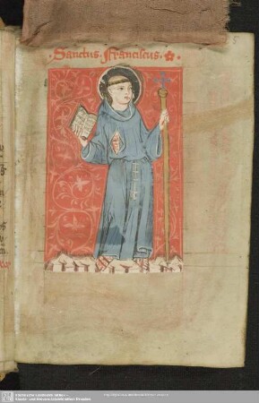 5r: Deckfarbenminiatur: Sanctus Franciscus