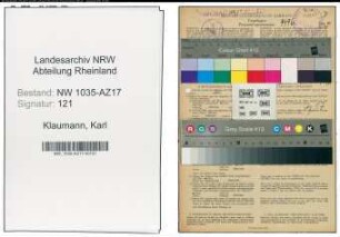 Entnazifizierung Karl Klaumann , geb. 13.08.1905 (Ingenieur)