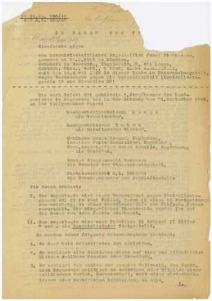 Urteil des Landgerichts Magdeburg gegen Josef Oberhauser (September 1948) - Bd. 72, 4 Seiten