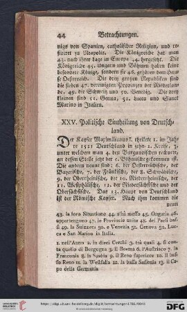 XXV. Politische Eintheilung von Deutschland