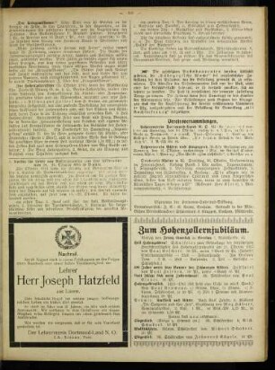 Nachruf : [Herr Joseph Hatzfeld]