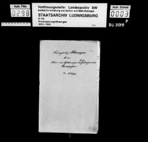 Schuldenwesen der Gesamt- und der Teilgemeinde Untersontheim sowie der Teilgemeinden Hausen und Ummenhofen