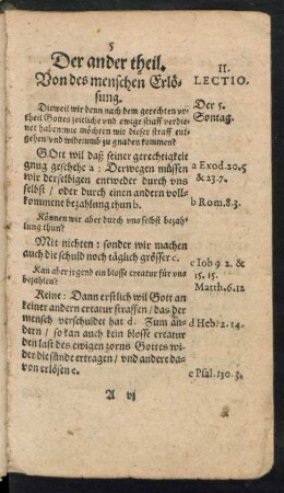 II. Lectio. Der ander theil. Von des menschen Erlösung.