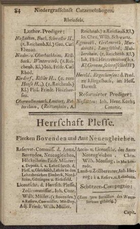 Herrschaft Plesse.