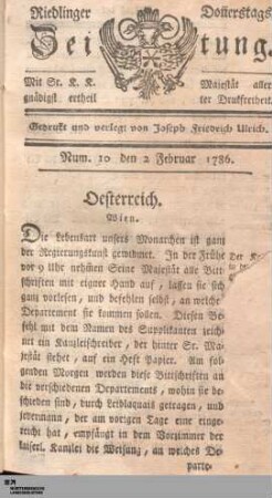 Riedlinger Montags-Zeitung